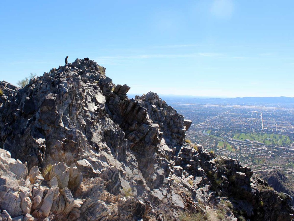 Summit, Peak, Piestawa Mountain, Phoenix, Arizona, Man, Piestewa Peak Summit Hiking Trail